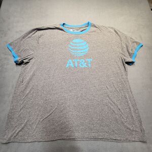 AT&T Employee Shirt Mens 4XL Gray Short Sleeve Crew Neck Graphic